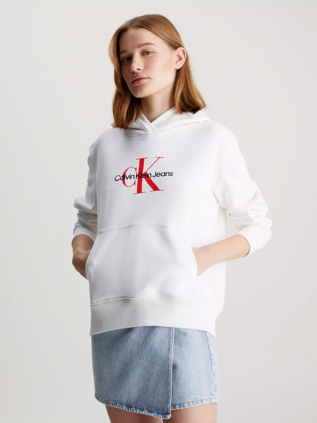 Sweat archival monologo blanc femme - Calvin Klein Jeans