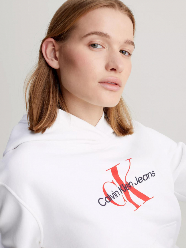 Sweat archival monologo blanc femme - Calvin Klein Jeans