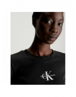 T-shirt monologo slim noir femme - Calvin Klein Jeans