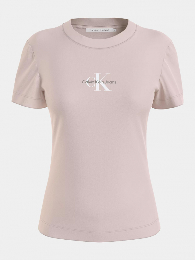 T-shirt monologo slim rose femme - Calvin Klein Jeans