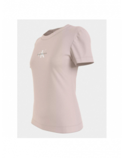 T-shirt monologo slim rose femme - Calvin Klein Jeans