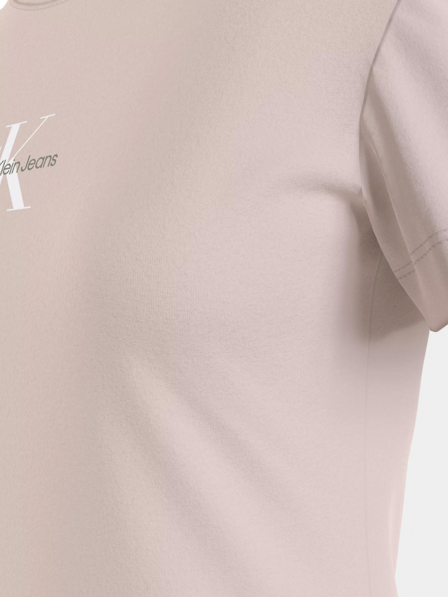 T-shirt monologo slim rose femme - Calvin Klein Jeans