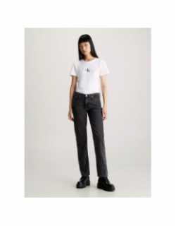 T-shirt slim logo blanc femme - Calvin Klein Jeans