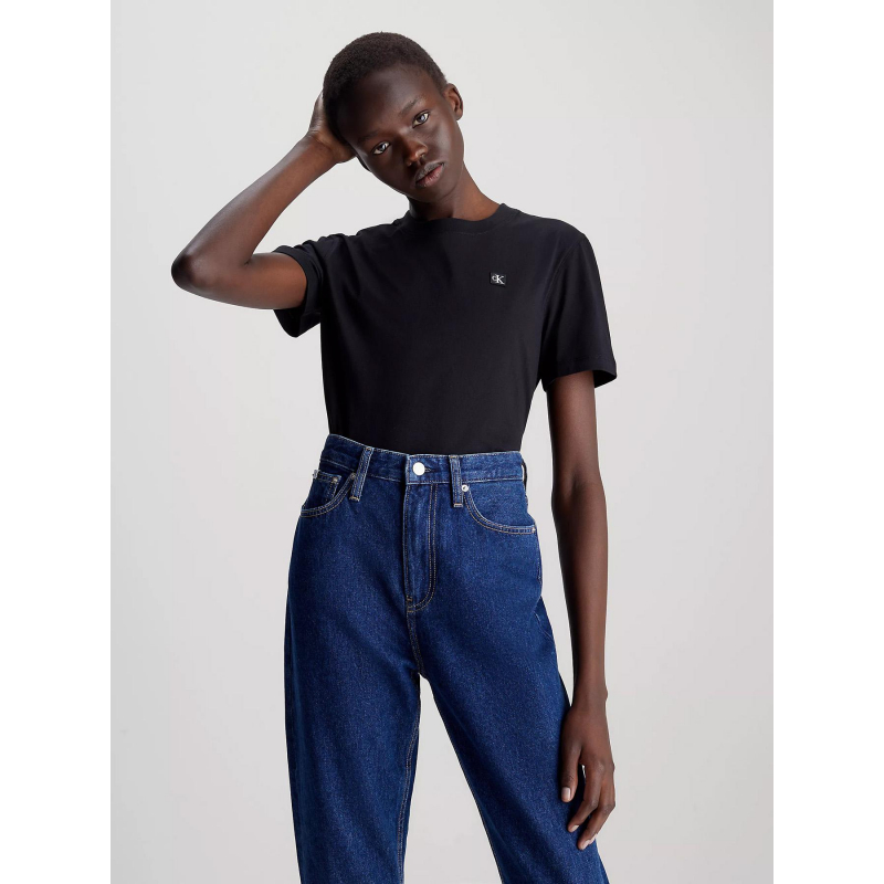 T-shirt embro badge noir femme - Calvin Klein Jeans