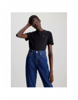 T-shirt embro badge noir femme - Calvin Klein Jeans