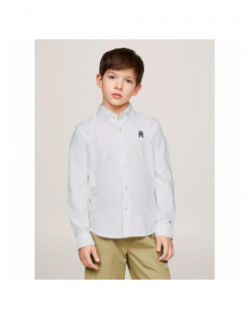 Chemise stretch monogram blanc enfant - Tommy Hilfiger