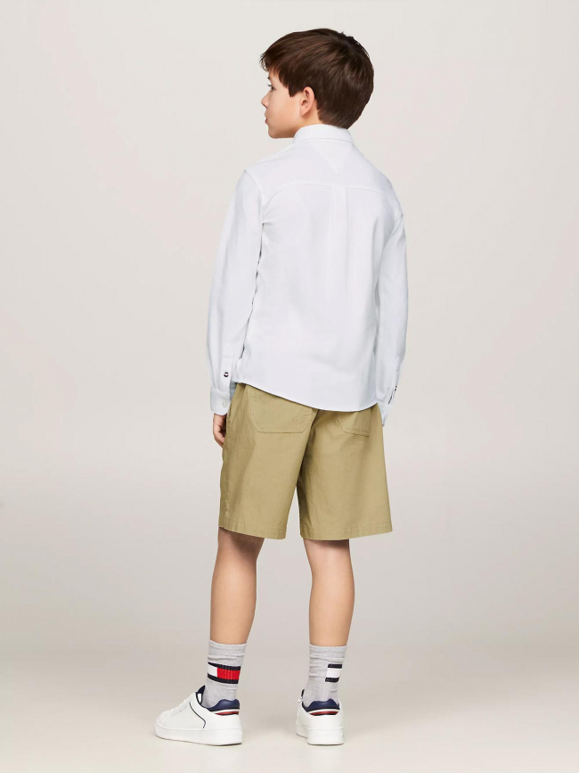 Chemise stretch monogram blanc enfant - Tommy Hilfiger