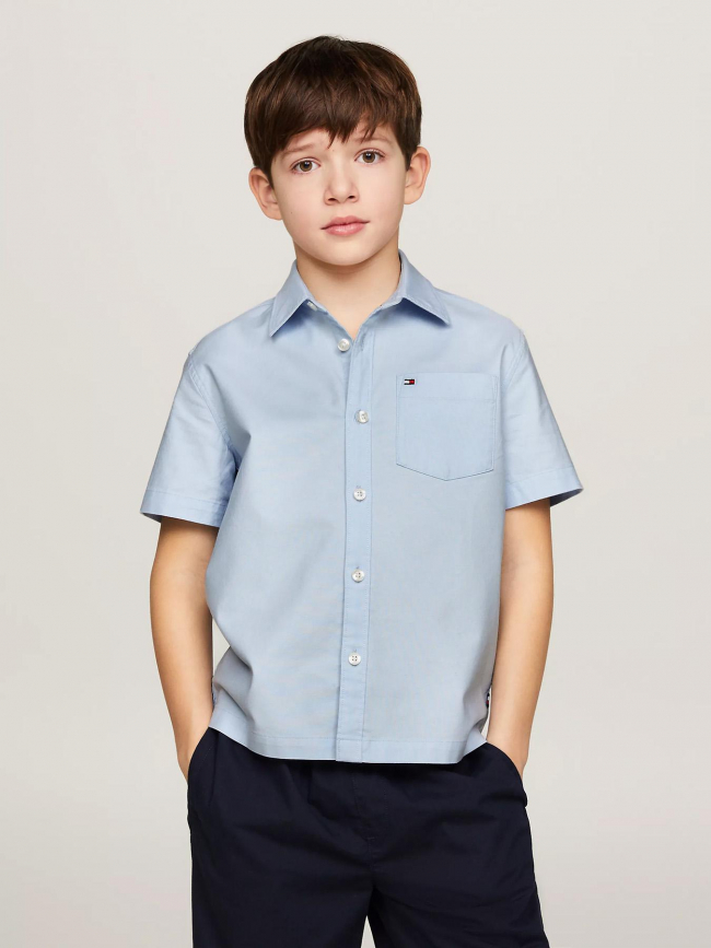 Chemise solid oxford bleu enfant - Tommy hilfiger