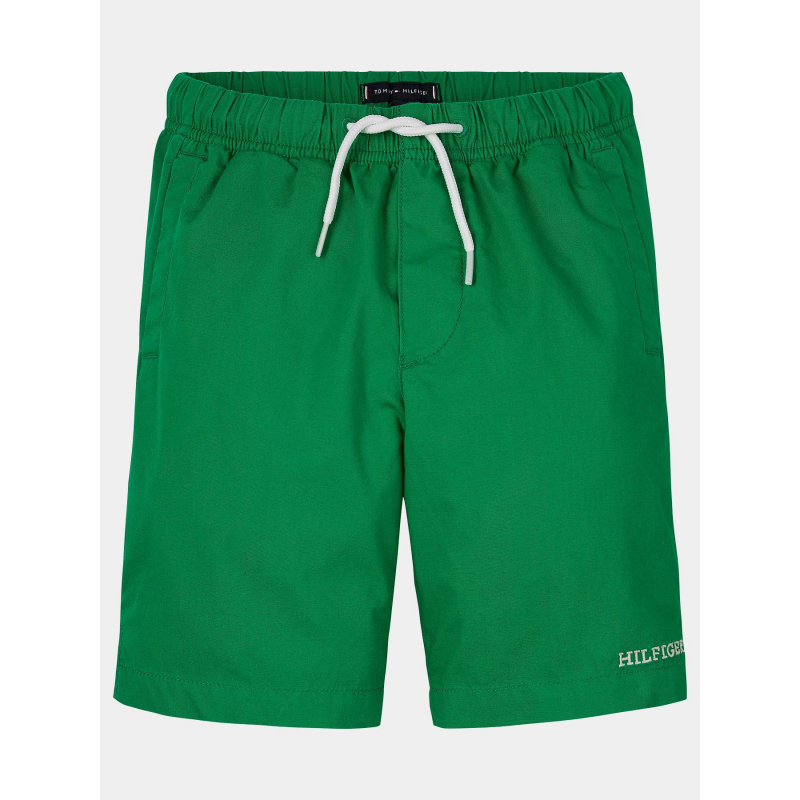 Short monotype à logo brodé vert garçon - Tommy Hilfiger