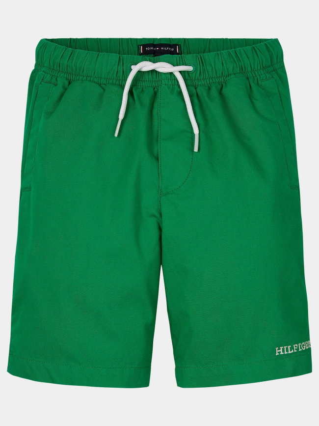 Short monotype à logo brodé vert garçon - Tommy Hilfiger