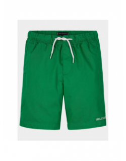 Short monotype à logo brodé vert garçon - Tommy Hilfiger