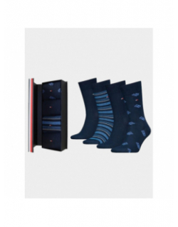 4 paires de chaussettes monogram bleu homme - Tommy Hilfiger