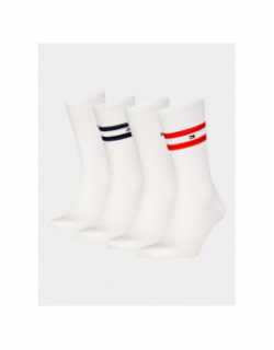 Pack de 4 paires de chaussettes blanc homme - Tommy Hilfiger