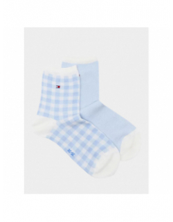 2 paires de chaussettes gingham bleu femme - Tommy Hilfiger