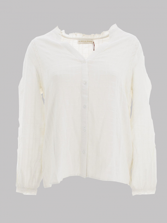 Blouse col v brenda blanc femme - La Petite Etoile