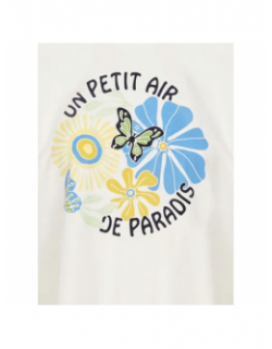 T-shirt tair imprimé floral écru femme - La Petite Etoile