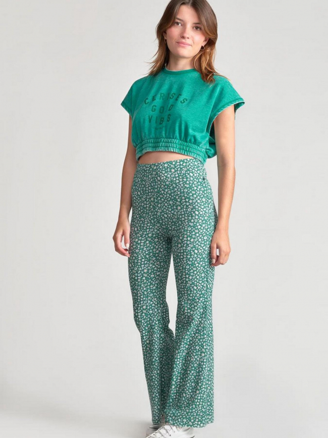 Pantalon fluide ample jayagi vert fille - Le Temps Des Cerises