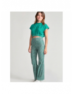 Pantalon fluide ample jayagi vert fille - Le Temps Des Cerises