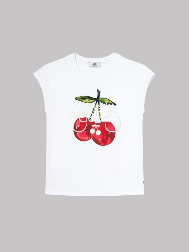 T-shirt rahimgi imprimé blanc fille - Le Temps Des Cerises