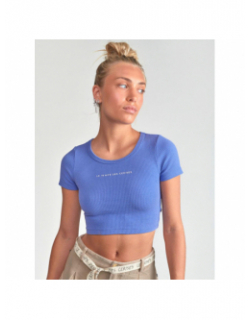 T-shirt crop yukongi bleu fille - Le Temps Des Cerises