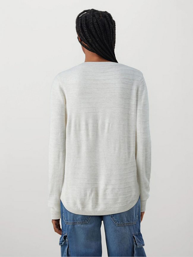 Pull col rond knit cata écru femme - Only