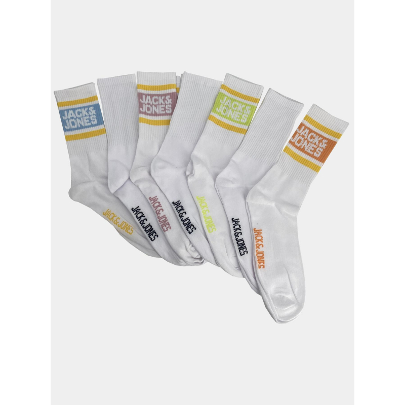 Pack de 7 paires de chaussettes stripe tennis blanc - Jack & Jones