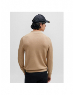 Pull col zippé sastor beige homme - Hugo