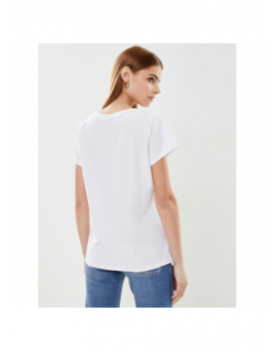 T-shirt col v merima imprimé coeur blanc femme - Pieces