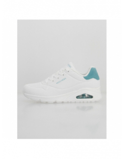 Baskets uno pop back blanc vert femme - Skechers