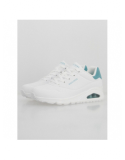 Baskets uno pop back blanc vert femme - Skechers