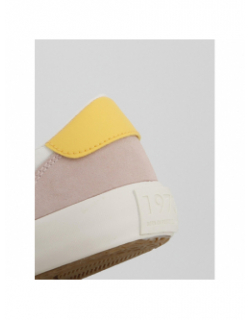 Baskets en toile travis brit blanc rose jaune femme - Pepe Jeans