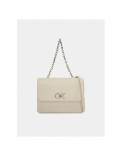 Sac bandoulière re-lock double guset beige femme - Calvin Klein