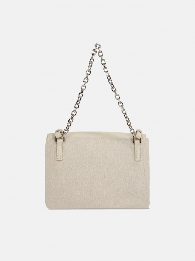 Sac bandoulière re-lock double guset beige femme - Calvin Klein