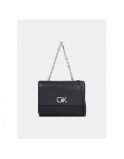 Sac bandoulière re-lock double guset noir femme - Calvin Klein