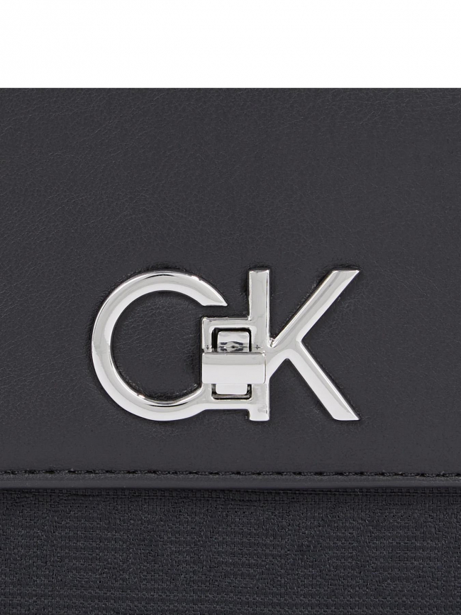 Sac bandoulière re-lock double guset noir femme - Calvin Klein