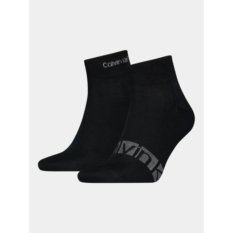 2 paires de chaussettes quarter logo noir homme - Calvin Klein