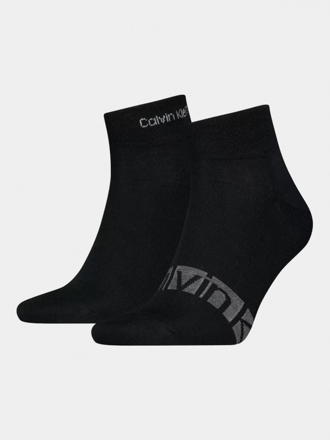 2 paires de chaussettes quarter logo noir homme - Calvin Klein