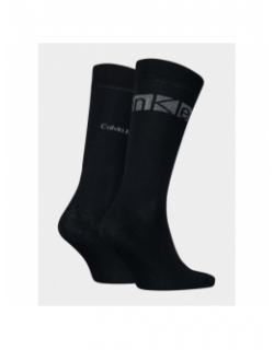 2 paires de chaussettes hautes logo noir homme - Calvin Klein