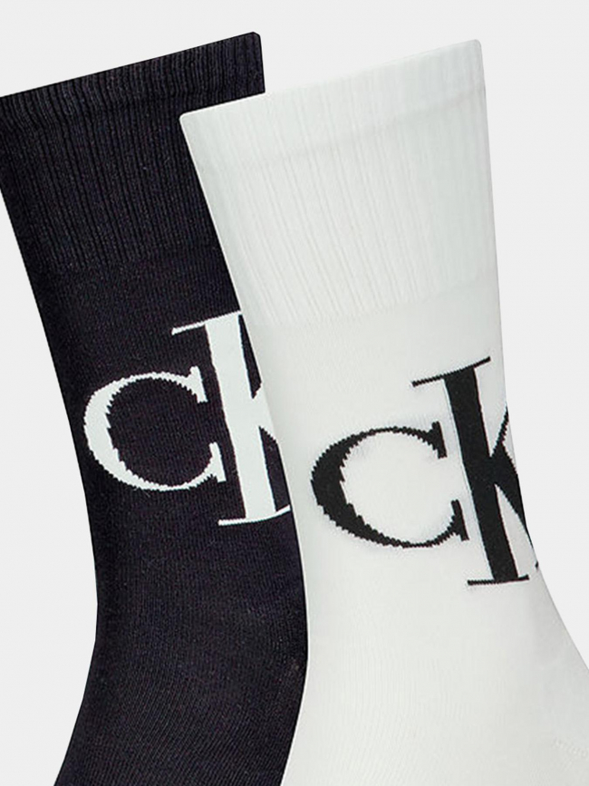 Pack 2 paires de chaussettes logo blanc noir homme - Calvin Klein