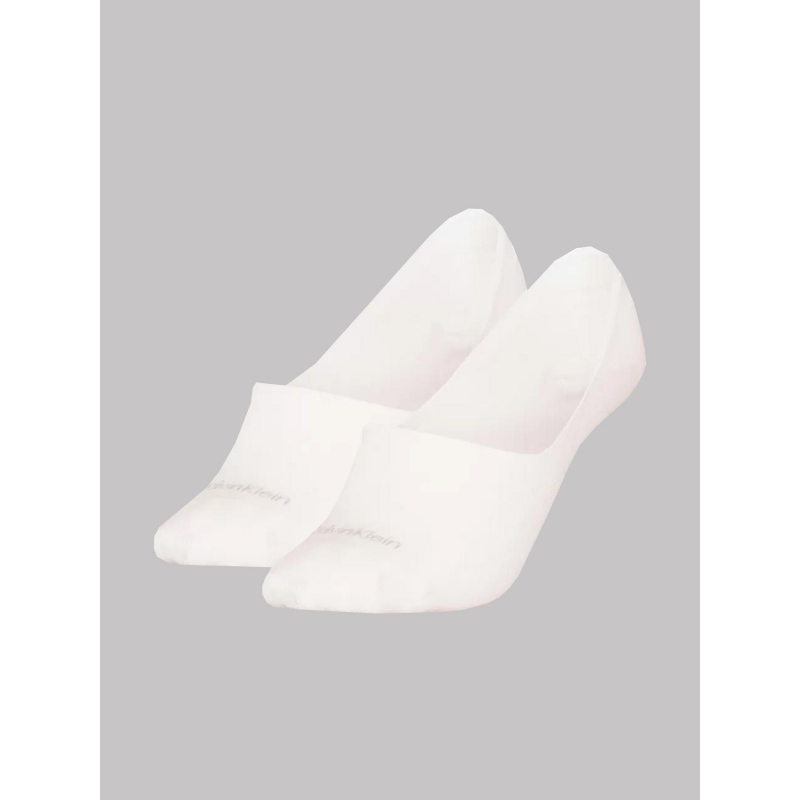 2 paires de chaussettes footie mid cut blanc femme - Calvin Klein