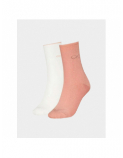 2 paires de chaussettes iridescent rose blanc femme - Calvin Klein