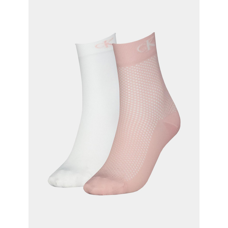 2 paires de chaussettes modern rose blanc femme - Calvin Klein Jeans