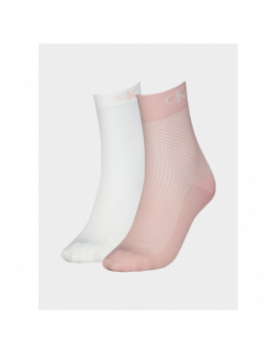 2 paires de chaussettes modern rose blanc femme - Calvin Klein Jeans