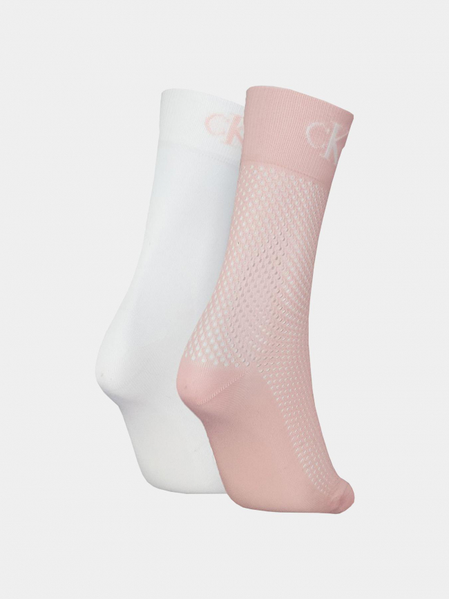 2 paires de chaussettes modern rose blanc femme - Calvin Klein Jeans