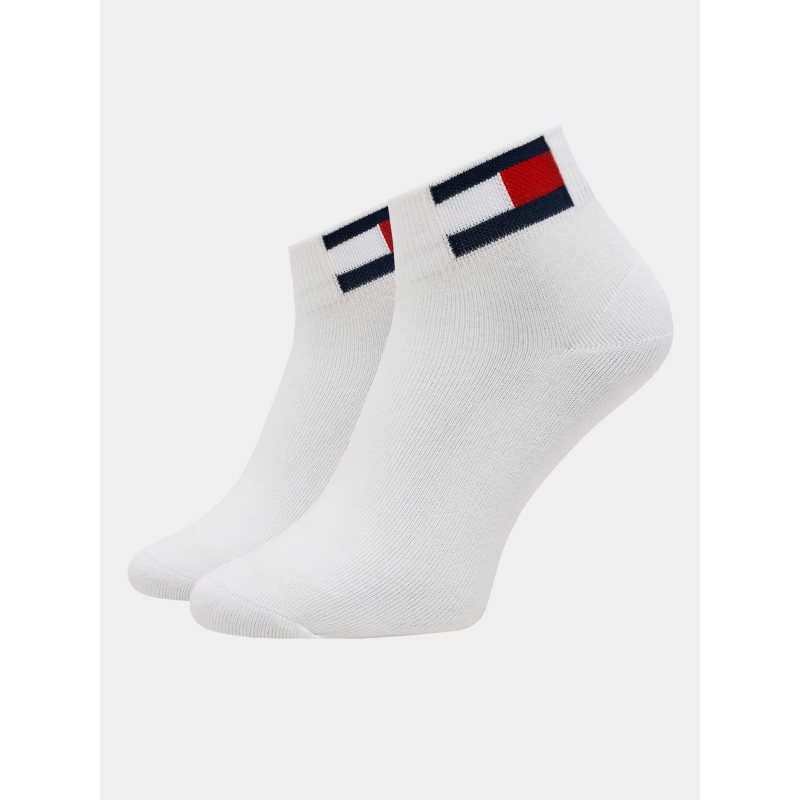 Pack 2 paires de chaussettes quarter flag blanc homme - Tommy Jeans