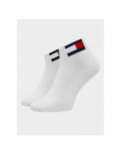 Pack 2 paires de chaussettes quarter flag blanc homme - Tommy Jeans