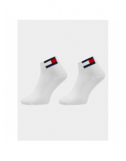 Pack 2 paires de chaussettes quarter flag blanc homme - Tommy Jeans