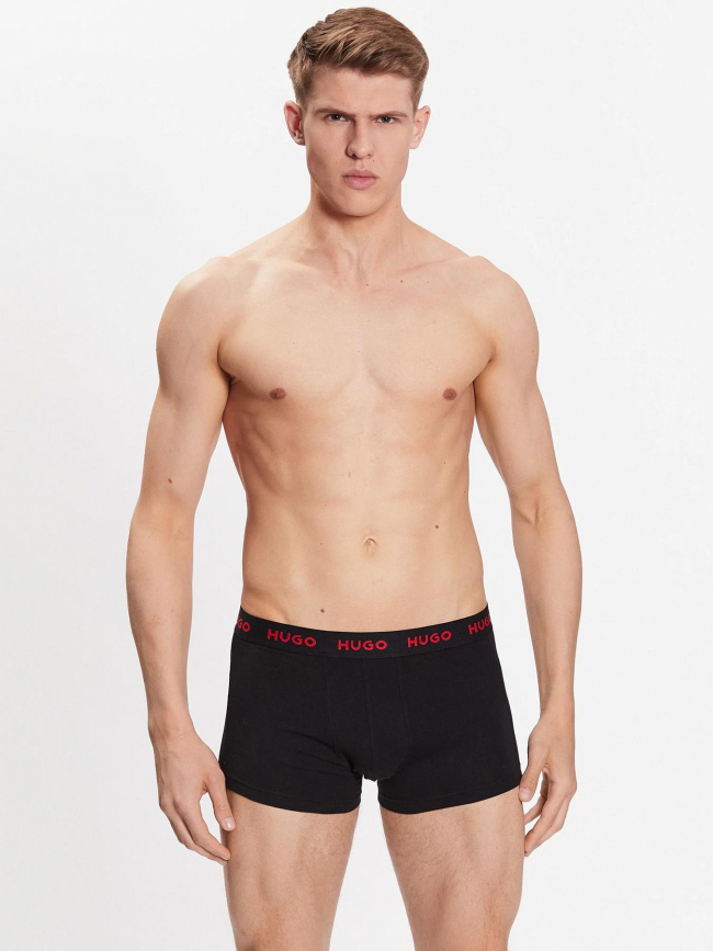 Pack 3 boxers stretch noir homme - Hugo