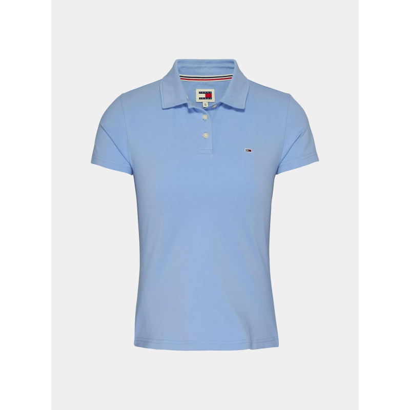 Polo slim essential logo bleu femme - Tommy Jeans