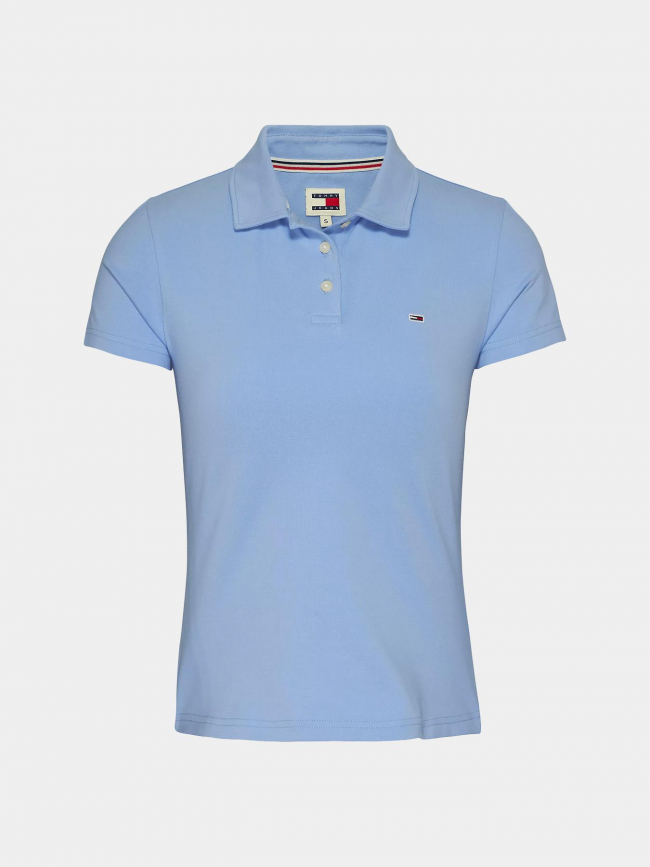 Polo slim essential logo bleu femme - Tommy Jeans